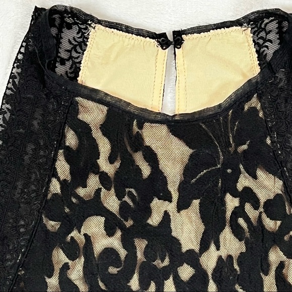 Chelsea and Violet XS Black Beige Lace Overlay Sleeveless Mini Dres - Picture 7 of 10